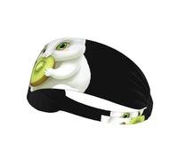 Elastic Sports Headband Hairband BROLEO Little white rabbit eating kiwi fruit Prints Soft, Breathable, Quick-Dry
