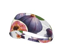 Elastic Sports Headband Hairband BROLEO Lovely fig Prints Soft, Breathable, Quick-Dry