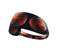 Elastic Sports Headband Hairband BROLEO mars planet Printing Quick Drying, Moisture Wicking