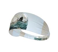 Elastic Sports Headband Hairband BROLEO Message in a bottle at sea Prints Soft, Breathable, Quick-Dry