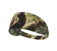 Elastic Sports Headband Hairband BROLEO Monkey sitting on a tree Printing Quick Drying, Moisture Wicking
