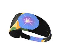 Elastic Sports Headband Hairband BROLEO Morning glory on the moon Prints Soft, Breathable, Quick-Dry