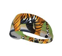Elastic Sports Headband Hairband BROLEO Mr. Dancing Tiger Printing Quick Drying, Moisture Wicking