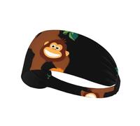 Elastic Sports Headband Hairband BROLEO Orangutan climbing a tree Prints Soft, Breathable, Quick-Dry