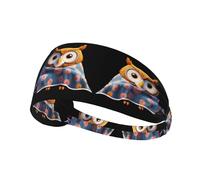 Elastic Sports Headband Hairband BROLEO Owl trembling under the quilt Prints Soft, Breathable, Quick-Dry