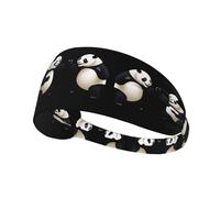Elastic Sports Headband Hairband BROLEO Pandas fighting in the ring Prints Soft, Breathable, Quick-Dry