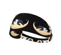 Elastic Sports Headband Hairband BROLEO Penguins on the Crescent Moon Prints Soft, Breathable, Quick-Dry