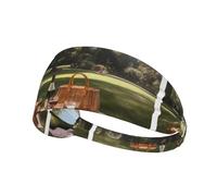 Elastic Sports Headband Hairband BROLEO Picnic on the lawn Prints Soft, Breathable, Quick-Dry