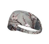 Elastic Sports Headband Hairband BROLEO Plum blossoms in winter Prints Soft, Breathable, Quick-Dry