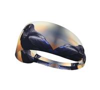 Elastic Sports Headband Hairband BROLEO Ravens Printing Quick Drying, Moisture Wicking