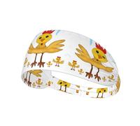 Elastic Sports Headband Hairband BROLEO rooster in the square Printing Quick Drying, Moisture Wicking