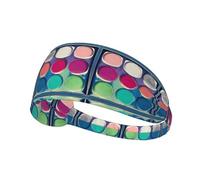 Elastic Sports Headband Hairband BROLEO Round color palette Prints Soft, Breathable, Quick-Dry