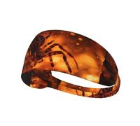 Elastic Sports Headband Hairband BROLEO Spider in Flames Printing Quick Drying, Moisture Wicking