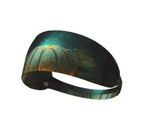 Elastic Sports Headband Hairband BROLEO The glow of the pumpkin lamp Printing Quick Drying, Moisture Wicking