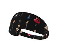 Elastic Sports Headband Hairband BROLEO Various guitars Prints Soft, Breathable, Quick-Dry