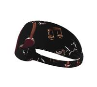 Elastic Sports Headband Hairband BROLEO Various musical instruments Prints Soft, Breathable, Quick-Dry