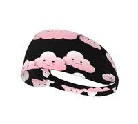 Elastic Sports Headband Hairband DDCXZPP A lot of Shy Smiling Clouds Printing Athletic Band for Women, Men