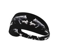 Elastic Sports Headband Hairband DDCXZPP Big Bad Wolf Chasing Rabbit Printing Athletic Band for Women, Men