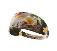 Elastic Sports Headband Hairband DDCXZPP Little White Duck in The Flower Basket Printing Athletic Band for Women, Men