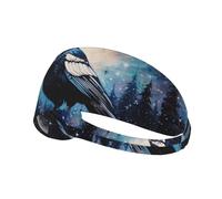 Elastic Sports Headband Hairband DDCXZPP Magpie in The Starry Sky Printing Athletic Band for Women, Men