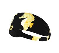 Elastic Sports Headband Hairband DDCXZPP Shy Little Seahorse Printing Athletic Band for Women, Men