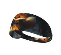 Elastic Sports Headband Hairband DDCXZPP The Fox That Lights up The Forest Printing Athletic Band for Women, Men