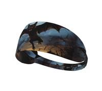 Elastic Sports Headband Hairband DDCXZPP The Horrible bat Night Printing Athletic Band for Women, Men