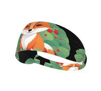 Elastic Sports Headband Hairband Fox in The Strawberry Field Picture Athletic Band for Women, Men