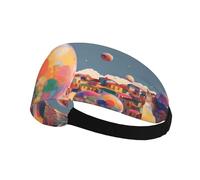 Elastic Sports Headband Hairband HYTTER A Colorful Bubble World Picture Spandex, Soft, Breathable, Quick-Dry