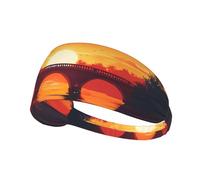 Elastic Sports Headband Hairband HYTTER Bridge Sunset River Landscape Picture Spandex, Soft, Breathable, Quick-Dry