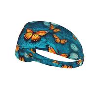 Elastic Sports Headband Hairband HYTTER Butterfly Clocks Picture Spandex, Soft, Breathable, Quick-Dry