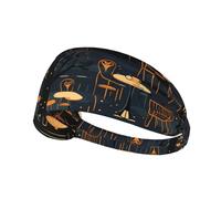 Elastic Sports Headband Hairband HYTTER Cafe Terrace at Night Picture Spandex, Soft, Breathable, Quick-Dry