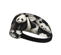 Elastic Sports Headband Hairband HYTTER Giant Panda Watching The Fun Picture Spandex, Soft, Breathable, Quick-Dry