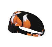 Elastic Sports Headband Hairband HYTTER Little Fox Holding a Pumpkin Lantern Picture Spandex, Soft, Breathable, Quick-Dry
