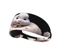 Elastic Sports Headband Hairband HYTTER Little Rabbit Sleeping on The Stars Picture Spandex, Soft, Breathable, Quick-Dry
