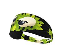 Elastic Sports Headband Hairband HYTTER Little Sheep Playing in The Leaves Picture Spandex, Soft, Breathable, Quick-Dry
