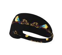 Elastic Sports Headband Hairband HYTTER Little Sparrow on a Branch Picture Spandex, Soft, Breathable, Quick-Dry