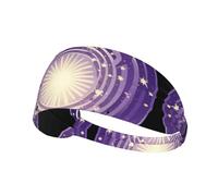 Elastic Sports Headband Hairband HYTTER Little Stars in The Purple Vortex Picture Spandex, Soft, Breathable, Quick-Dry
