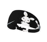 Elastic Sports Headband Hairband HYTTER Little White Rabbit says Goodnight Picture Spandex, Soft, Breathable, Quick-Dry