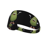 Elastic Sports Headband Hairband HYTTER Lively Mr. Bitter Melon Picture Spandex, Soft, Breathable, Quick-Dry