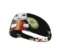 Elastic Sports Headband Hairband HYTTER Lotus Leaf Umbrella Little White Rabbit Picture Spandex, Soft, Breathable, Quick-Dry
