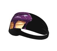Elastic Sports Headband Hairband HYTTER Melted Blueberry ice Cream Picture Spandex, Soft, Breathable, Quick-Dry