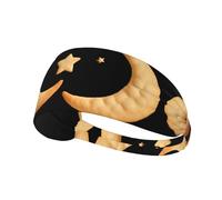 Elastic Sports Headband Hairband HYTTER Moon Cookies Say Goodnight Picture Spandex, Soft, Breathable, Quick-Dry