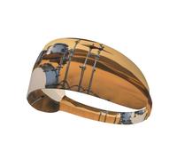 Elastic Sports Headband Hairband HYTTER Music Drum in Field Picture Spandex, Soft, Breathable, Quick-Dry