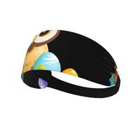 Elastic Sports Headband Hairband HYTTER Owl Next to Easter Eggs Picture Spandex, Soft, Breathable, Quick-Dry