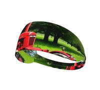 Elastic Sports Headband Hairband HYTTER Red Tractor Picture Spandex, Soft, Breathable, Quick-Dry