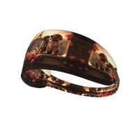 Elastic Sports Headband Hairband HYTTER Romantic Dachshunds Picture Spandex, Soft, Breathable, Quick-Dry