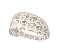 Elastic Sports Headband Hairband HYTTER Sign Language Alphabet Picture Spandex, Soft, Breathable, Quick-Dry