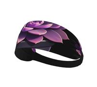 Elastic Sports Headband Hairband HYTTER Super Cute Purple Succulent Picture Spandex, Soft, Breathable, Quick-Dry
