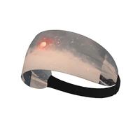 Elastic Sports Headband Hairband HYTTER The Sun on a Snowy Day Picture Spandex, Soft, Breathable, Quick-Dry